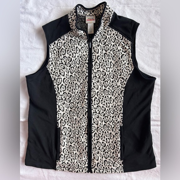 Ruby Rd Favorites Leopard Print Vest Sz L Women's - Picture 1 of 6